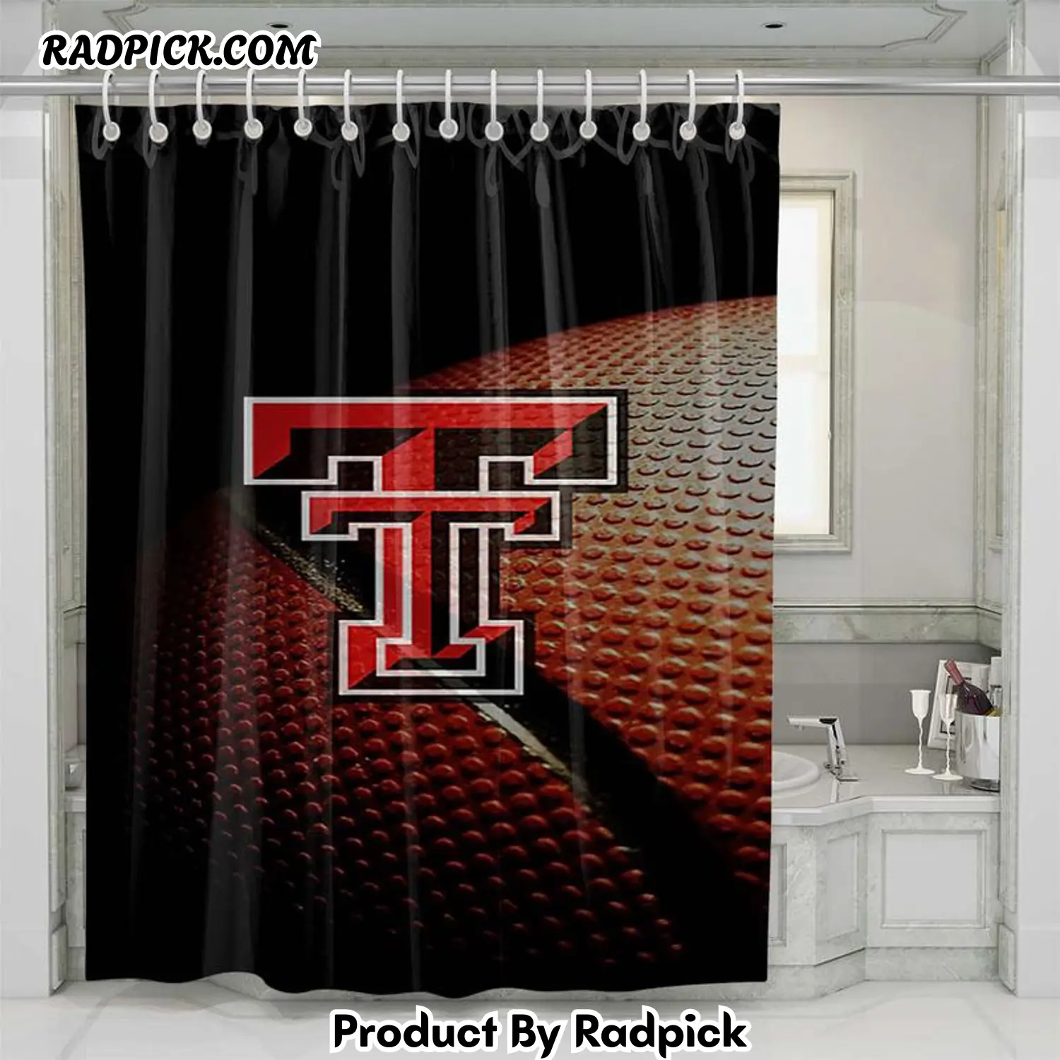 Texas tech basketball shower curtain set bathroom set for bathroom decor best gift for friends rp38797